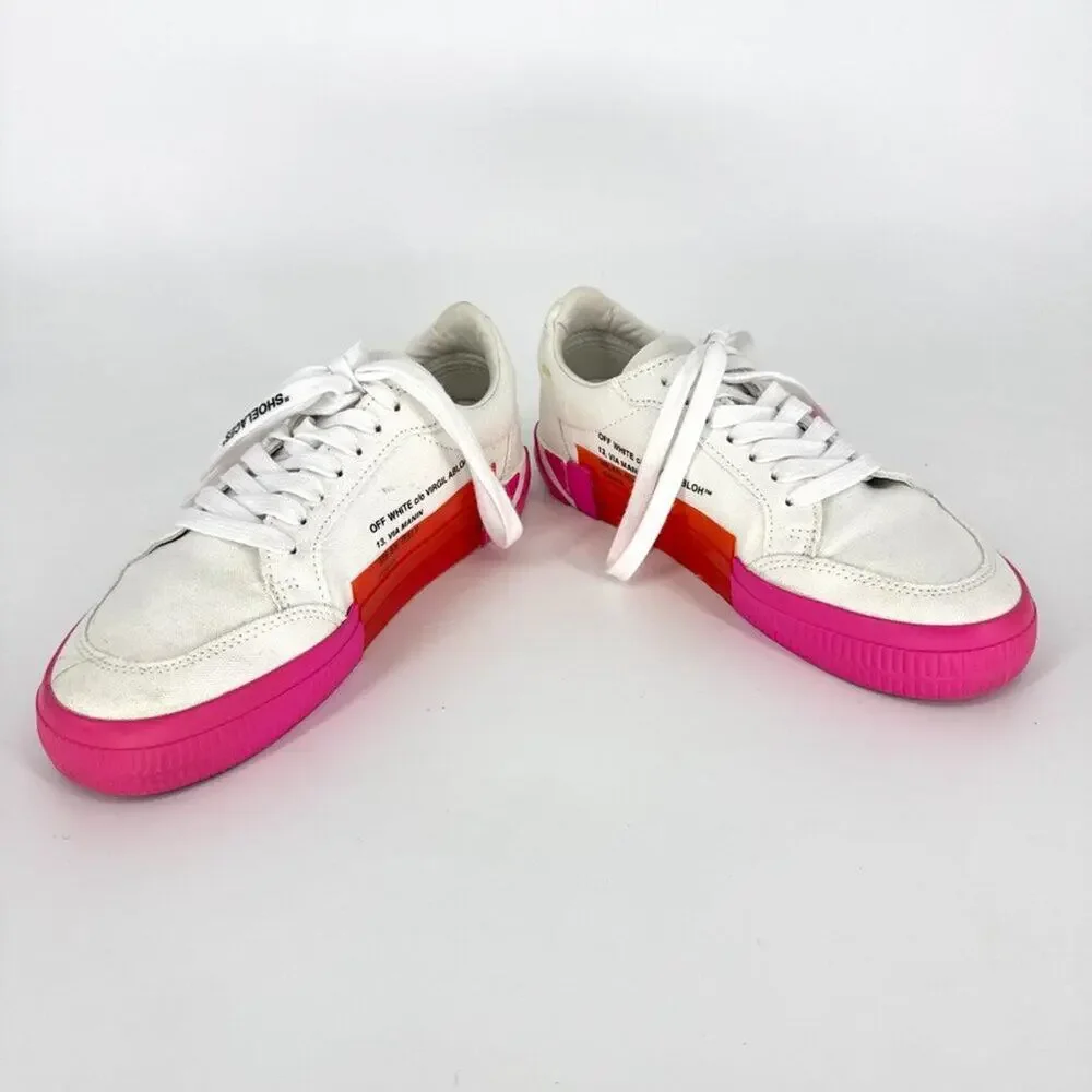 Off-White c/o Virgil Abloh Vulc White Pink Low Top Sneakers Size 38 - Picture 4 of 11